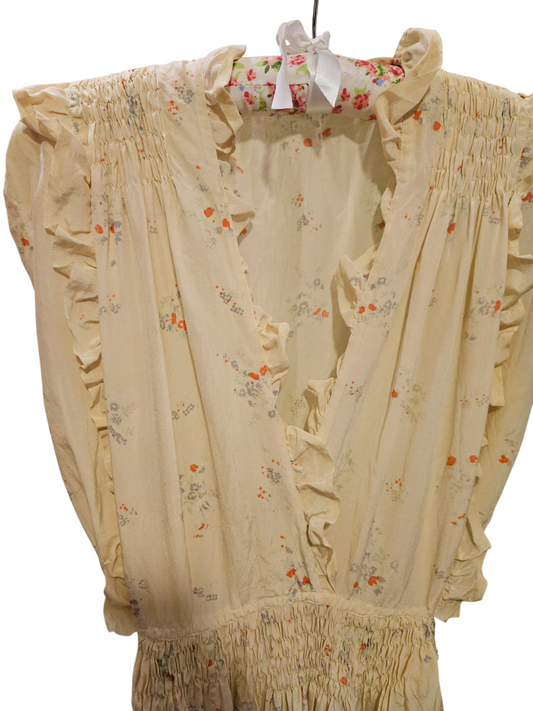 floral silk evening dress