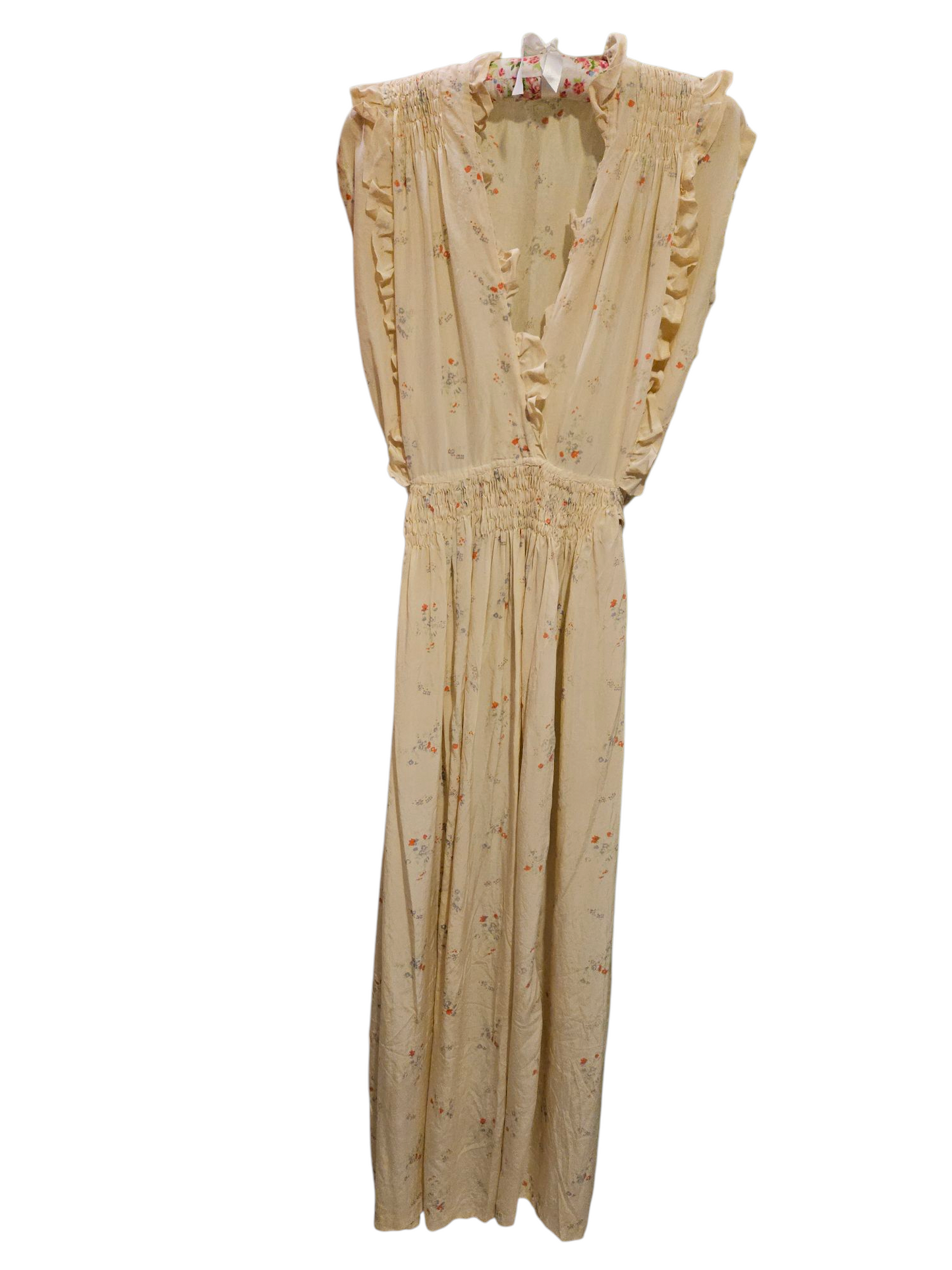 floral silk evening dress