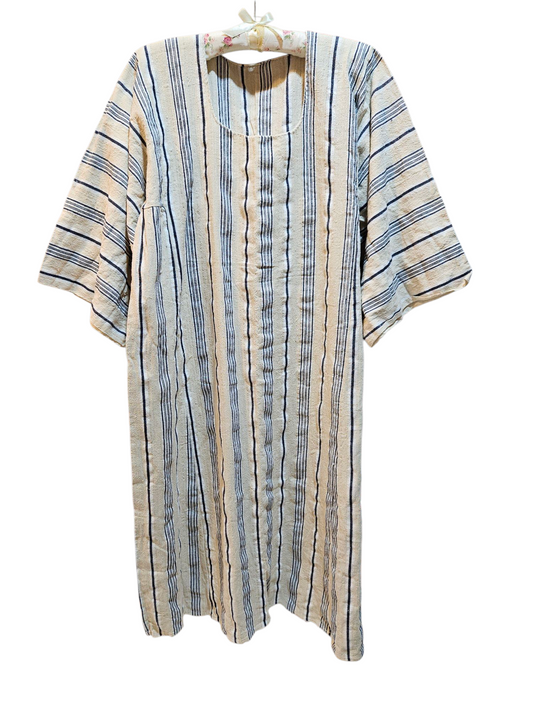 Mavi Çizgili Dokuma Tunik