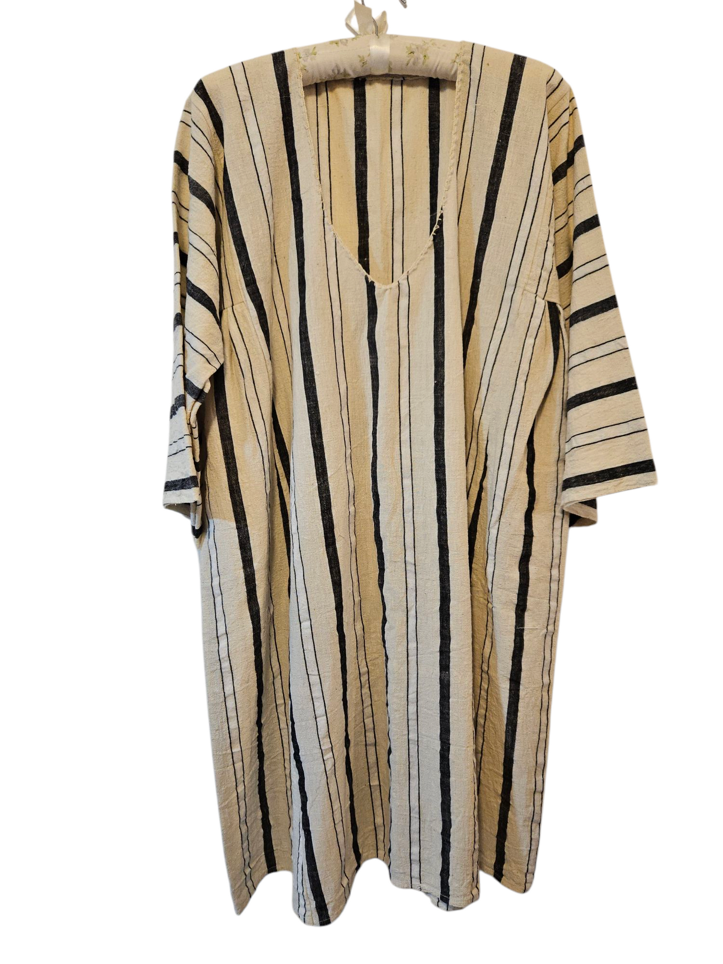 Mavi krem çizgili Tunik